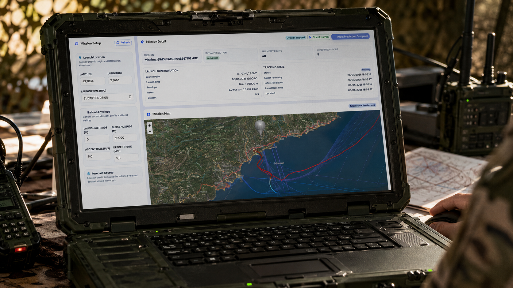 Interface logicielle de supervision, cartographie et pilotage des flottes en opération
